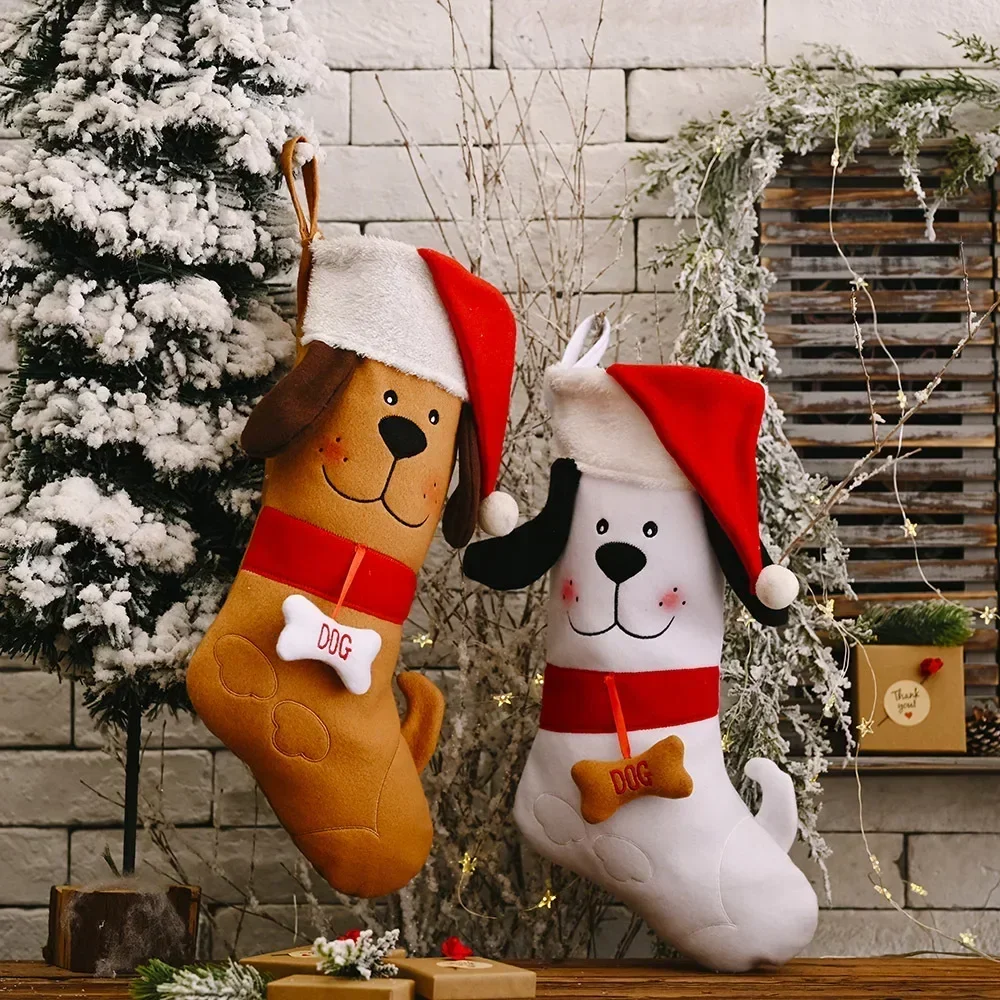Christmas Stocking Hanging - 개 뼈 모양 크리스마스 스타킹, 크리스마스