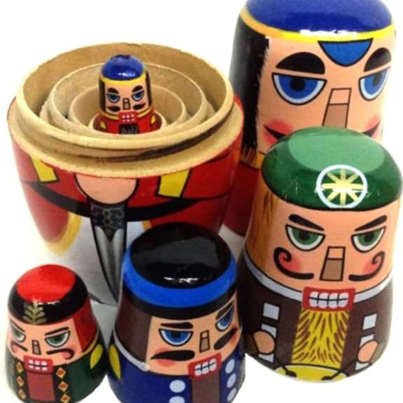 러시아 호두까기 인형 5개 세트 - 수제 나무 크리스마 - Nutcracker Figurine 리뷰 및 가격