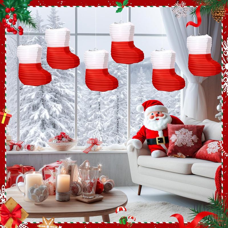 크리스마스 장식용 종이 랜턴 1개, 크리스마스 장식용  - Christmas Stocking Hanging 리뷰 및 가격